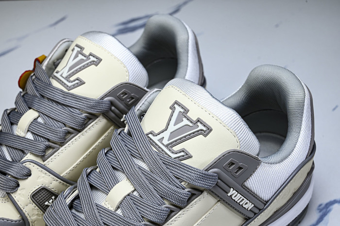LOW-TOP CASUAL SPORTS SNEAKERS BEIGE/GREY/WHITE