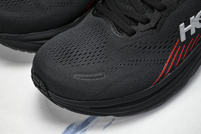 1176572-BLCKP ONE ONE CLIFTON 11 KNITTED MESH RUNNING SHOES BLACK/RED/BLACK