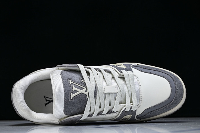 LOW-TOP CASUAL SPORTS SNEAKERS WHITE/GREY