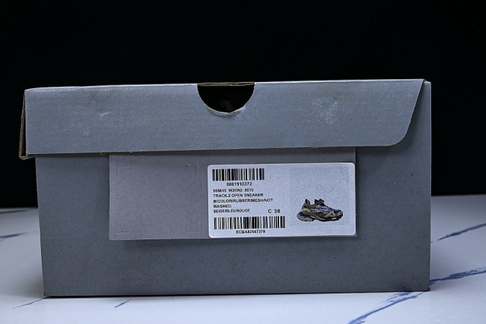 W2GN2-8570 BALENCIAGA TRACK.2 4.0 FOURTH GENERATION TRENDY RUNNING SHOES DARK GRAY/NAVY BLUE