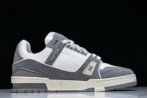 LOW-TOP CASUAL SPORTS SNEAKERS WHITE/GREY