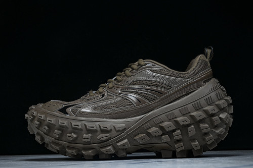 W2RAL-2010 DEFENDER RUBBER PLATFORM SNEAKERS BROWN/BROWN/BROWN