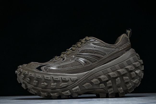 W2RAL-2010 DEFENDER RUBBER PLATFORM SNEAKERS BROWN/BROWN/BROWN