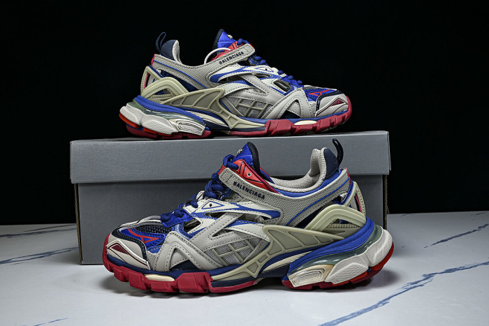 W2GN2-8570 BALENCIAGA TRACK.2 4.0 FOURTH GENERATION TRENDY RUNNING SHOES DARK GRAY/NAVY BLUE