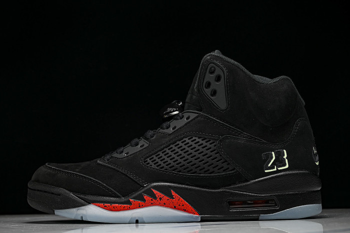 HQ7978-001 JORDAN 5 RETRO BLACK/PICANTE RED/GREEN