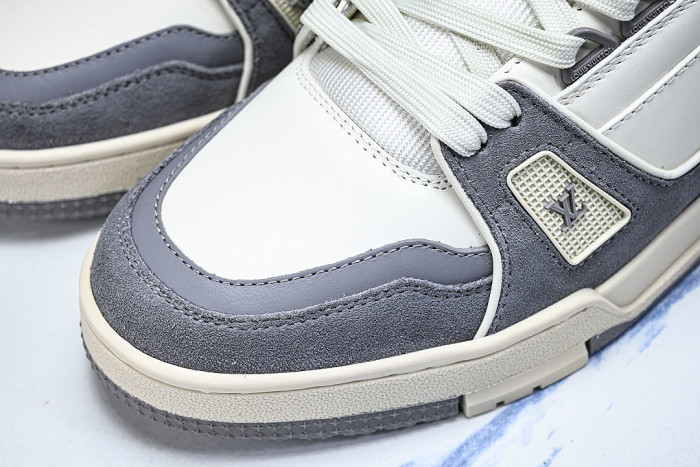 LOW-TOP CASUAL SPORTS SNEAKERS WHITE/GREY