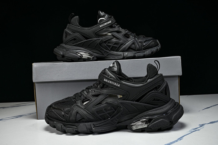 W2GN1-1000 BALENCIAGA TRACK.2 4.0 FOURTH GENERATION TRENDY RUNNING SHOES BLACK/INKINESS
