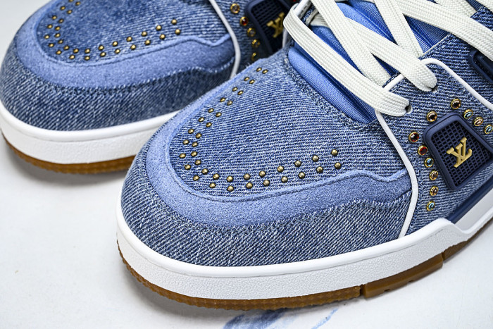 LOW-TOP CASUAL SPORTS SNEAKERS BLUE/BROWN/BLUE