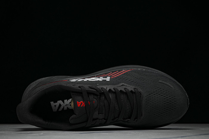 1176572-BLCKP ONE ONE CLIFTON 11 KNITTED MESH RUNNING SHOES BLACK/RED/BLACK