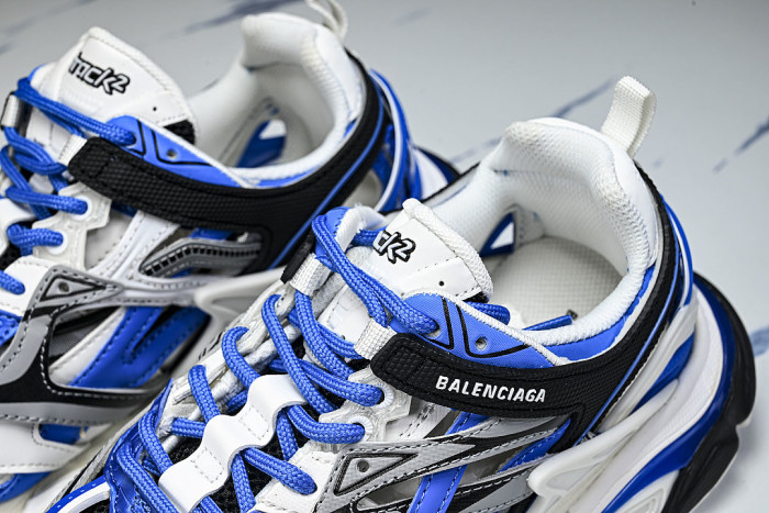 W3AE2-4191 BALENCIAGA TRACK.2 4.0 FOURTH GENERATION TRENDY RUNNING SHOES NAVY BLUE/WHITE/GREY