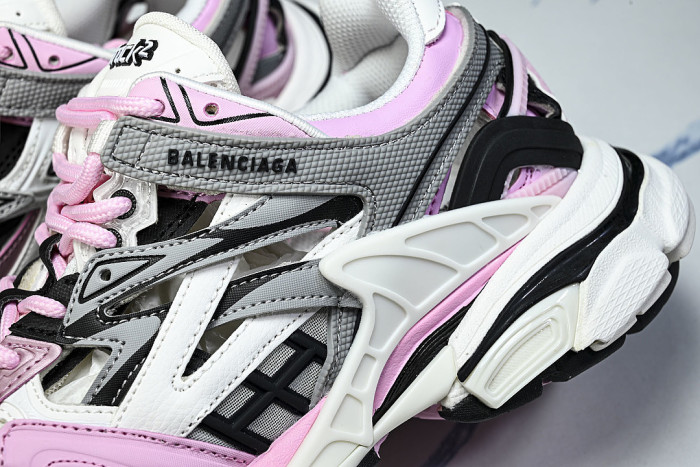 W3AE2-5291 BALENCIAGA TRACK.2 4.0 FOURTH GENERATION TRENDY RUNNING SHOES LIGHT PINK/DARK GRAY