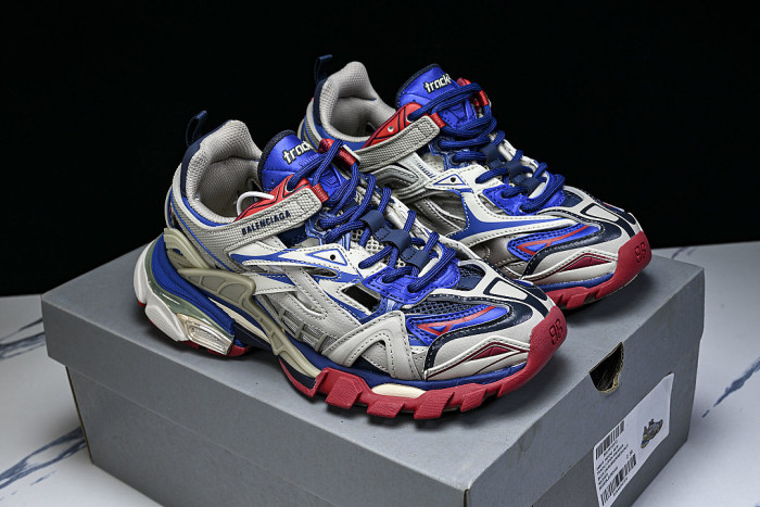 W2GN2-8570 BALENCIAGA TRACK.2 4.0 FOURTH GENERATION TRENDY RUNNING SHOES DARK GRAY/NAVY BLUE