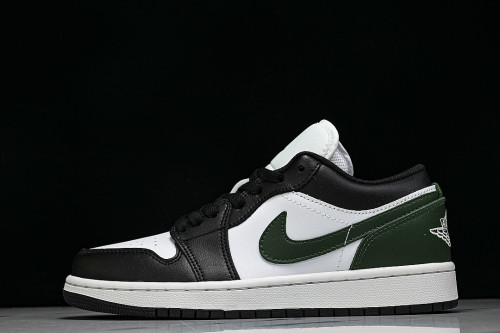 553558-047 AIR JORDAN 1 LOW RETRO-STYLE BASKETBALL SHOES WHITE/BLACK