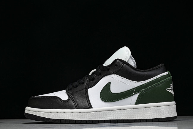 553558-047 AIR JORDAN 1 LOW RETRO-STYLE BASKETBALL SHOES WHITE/BLACK