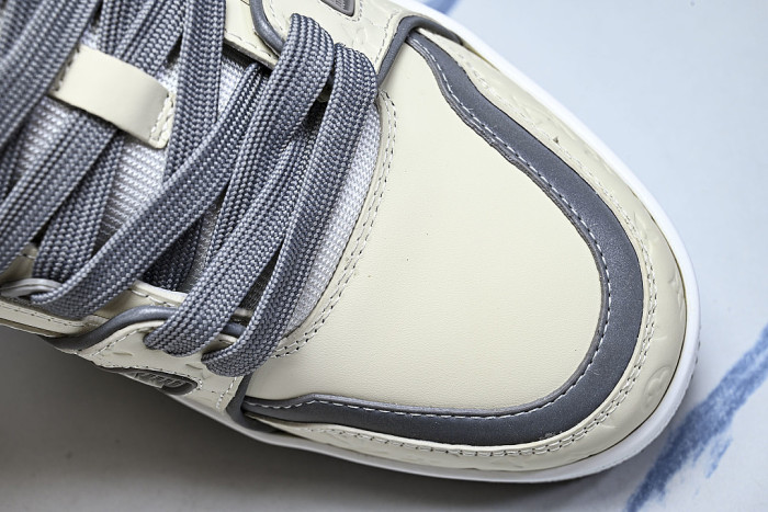 LOW-TOP CASUAL SPORTS SNEAKERS BEIGE/GREY/WHITE