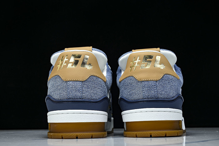 LOW-TOP CASUAL SPORTS SNEAKERS BLUE/BROWN/BLUE