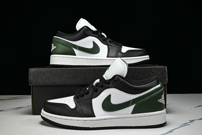 553558-047 AIR JORDAN 1 LOW RETRO-STYLE BASKETBALL SHOES WHITE/BLACK