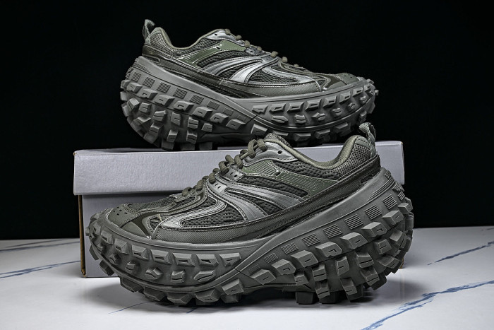 W2RA6-3000 DEFENDER RUBBER PLATFORM SNEAKERS DARK GREEN/DARK GREEN