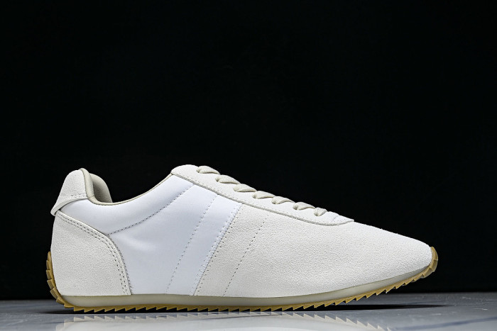 LORO PIANA WOMAN LACE UP CASUAL SPORTS SHOES 26 NEW STYLE WHITE/BEIGE