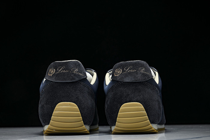LOW-TOP CASUAL SPORTS SHOES BLACK/NAVY BLUE