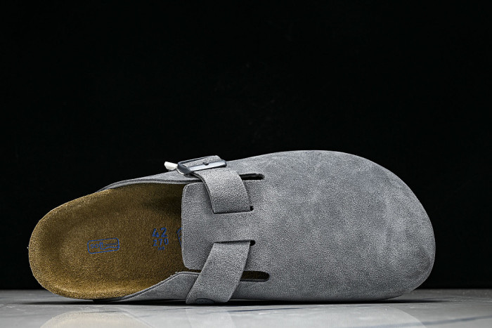 BOSTON SOFT FOOTBED HALF-SLIP-ON SANDALS GREY/GREY/GREY