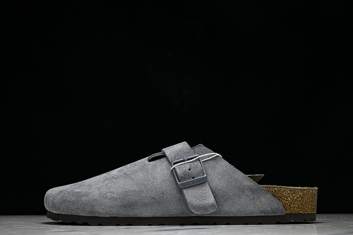 BOSTON SOFT FOOTBED HALF-SLIP-ON SANDALS GREY/GREY/GREY