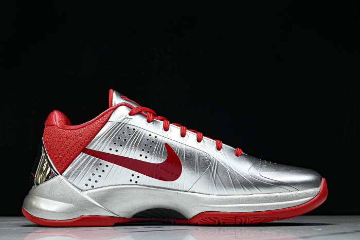 IV2712-001 KOBE 5 PROTRO METALLIC SILVER/UNIVERSITY RED