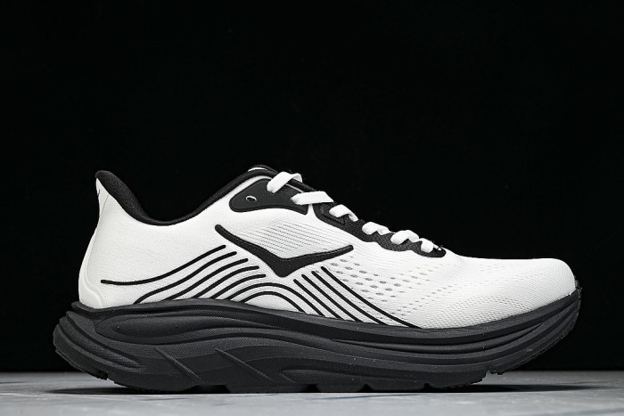 1176572-WHTB CLIFTON 11 KNITTED MESH RUNNING SHOES WHITE/BLACK