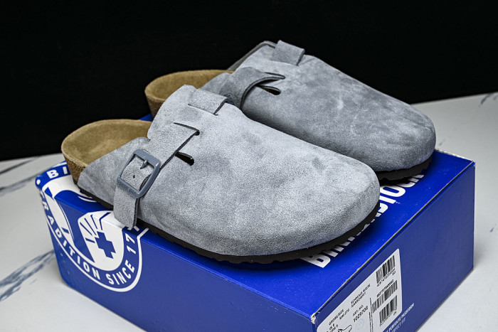 BOSTON SOFT FOOTBED HALF-SLIP-ON SANDALS GREY/GREY/GREY