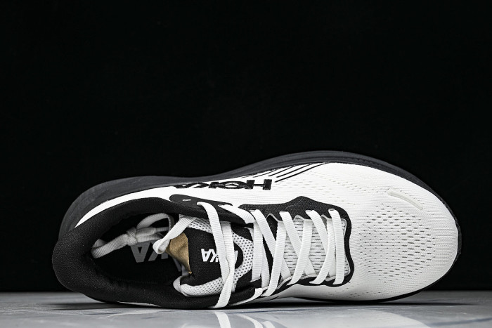 1176572-WHTB CLIFTON 11 KNITTED MESH RUNNING SHOES WHITE/BLACK