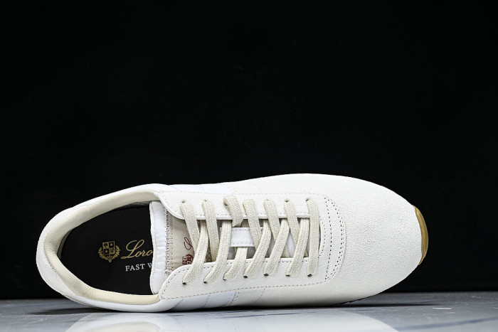LORO PIANA WOMAN LACE UP CASUAL SPORTS SHOES 26 NEW STYLE WHITE/BEIGE