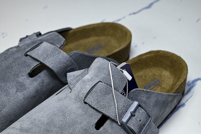 BOSTON SOFT FOOTBED HALF-SLIP-ON SANDALS GREY/GREY/GREY