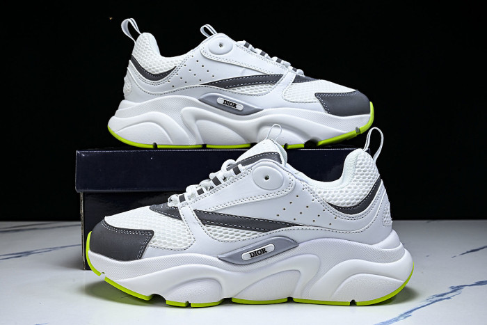 HOMME B22 TRAINER SNEAKER RETRO THICK-SOLED CASUAL SPORTS JOGGING SHOES WHITE/GREY/GREEN