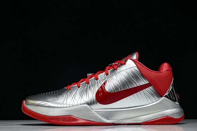 IV2712-001 KOBE 5 PROTRO METALLIC SILVER/UNIVERSITY RED