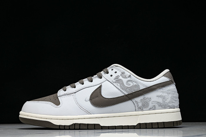 IQ1118-220 SB DUNK LOW CASUAL SNEAKERS GREY/BROWN