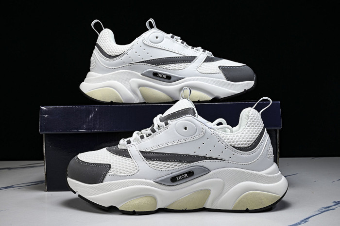 HOMME B22 TRAINER SNEAKER RETRO THICK-SOLED CASUAL SPORTS JOGGING SHOES WHITE/GREY/BLACK