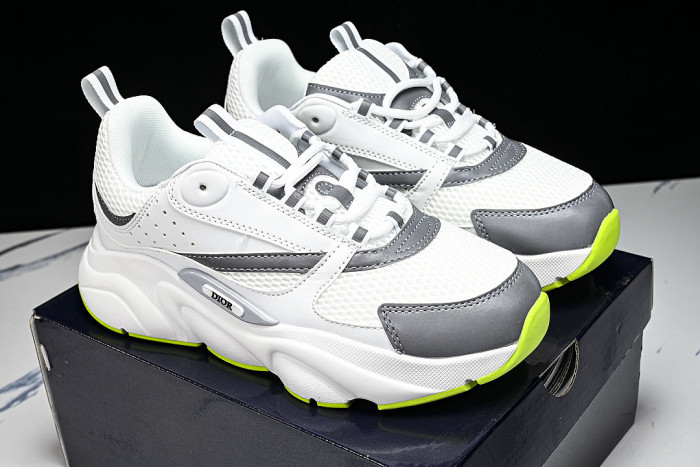 HOMME B22 TRAINER SNEAKER RETRO THICK-SOLED CASUAL SPORTS JOGGING SHOES WHITE/GREY/GREEN