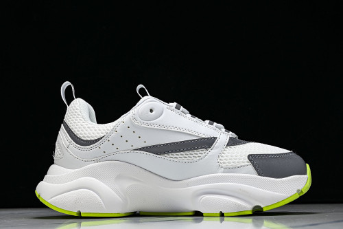 HOMME B22 TRAINER SNEAKER RETRO THICK-SOLED CASUAL SPORTS JOGGING SHOES WHITE/GREY/GREEN