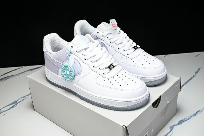 IR0194-100 AIR FORCE 1 07 LOW CASUAL SNEAKERS WHITE/PURPLE