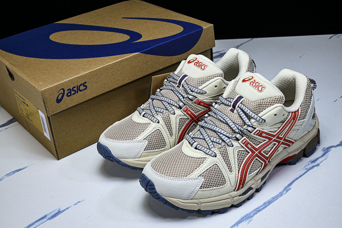 1203B133-200 GEL-KAHANA 8 LOW-TOP RUNNING SHOES BEIGE/RED/BLUE