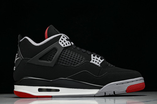 IX8180-001 JORDAN 4 RETRO OG BLACK/CEMENT GREY/SUMMIT WHITE/FIRE RED