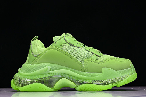 W2GR1-3801 TRIPLE S RETRO CASUAL RUNNING SHOES GREEN/GREEN/GREEN
