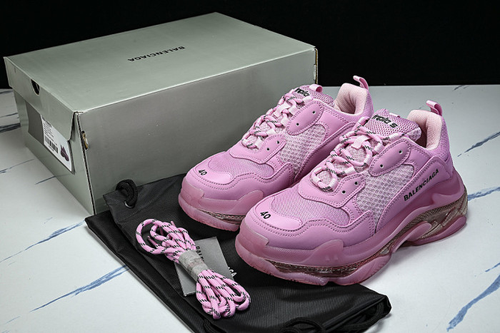 W2GA1-5760 TRIPLE S RETRO CASUAL RUNNING SHOES PINK/PINK/PINK
