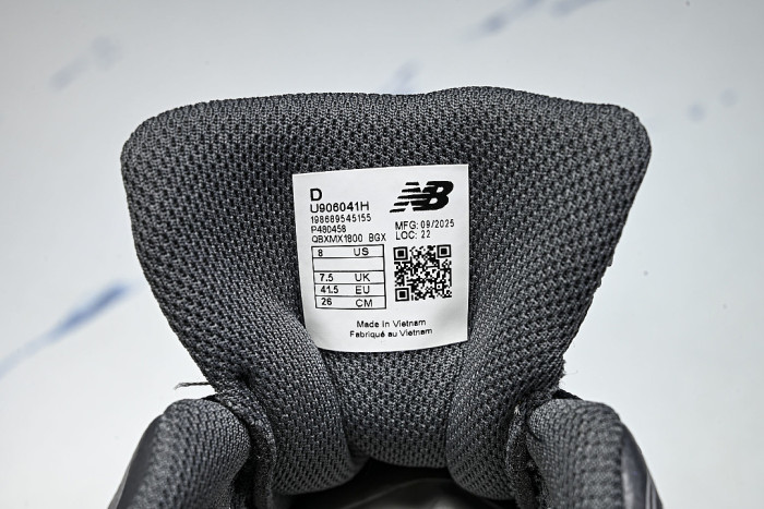 U906041H NEW BALANCE 9060 RETRO CASUAL SPORTS RUNNING SHOES BLACK/GREY/GREEN