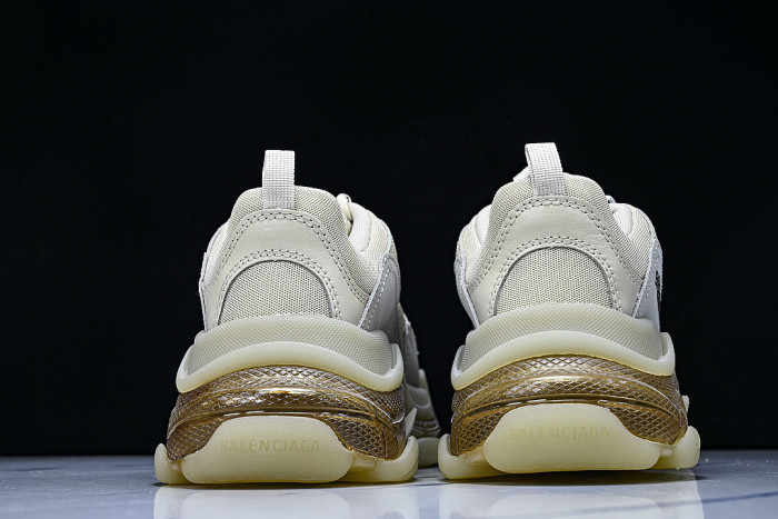 W2FB1-9005 TRIPLE S RETRO CASUAL RUNNING SHOES GREY/BEIGE