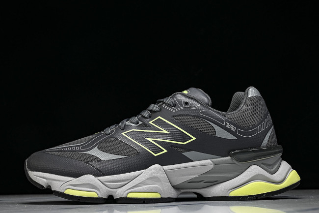 U906041H NEW BALANCE 9060 RETRO CASUAL SPORTS RUNNING SHOES BLACK/GREY/GREEN