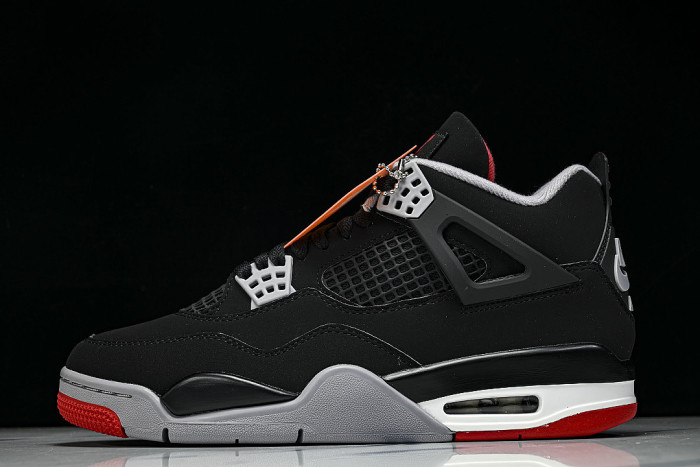 IX8180-001 JORDAN 4 RETRO OG BLACK/CEMENT GREY/SUMMIT WHITE/FIRE RED