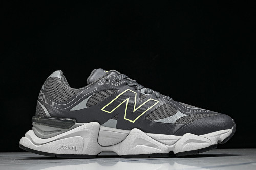 U906041H NEW BALANCE 9060 RETRO CASUAL SPORTS RUNNING SHOES BLACK/GREY/GREEN