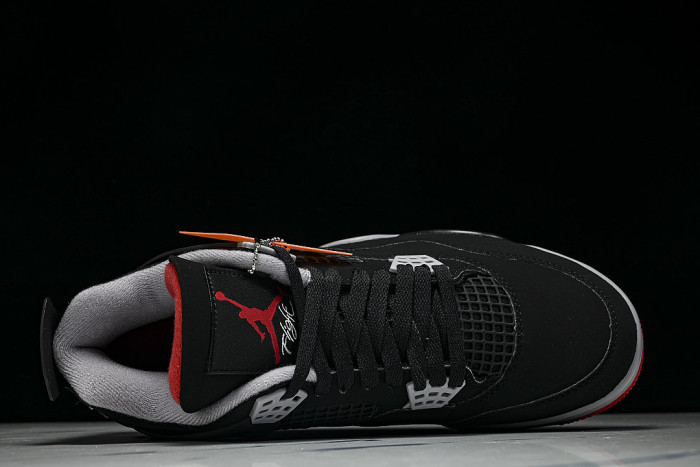 IX8180-001 JORDAN 4 RETRO OG BLACK/CEMENT GREY/SUMMIT WHITE/FIRE RED