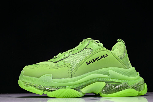 W2GR1-3801 TRIPLE S RETRO CASUAL RUNNING SHOES GREEN/GREEN/GREEN